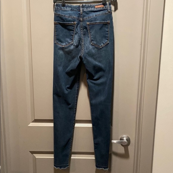 Sanctuary High Rise Skinny Jeans Size 4 | Raw Hem Y2K Denim | Medium Wash | - Picture 6 of 6